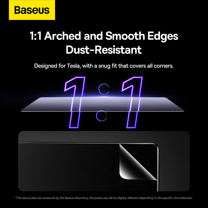 Baseus 0.3mm Full-glass Crystal Anti-fingerprint Tempered Glass Film For Tesla model 3/Y 15inch