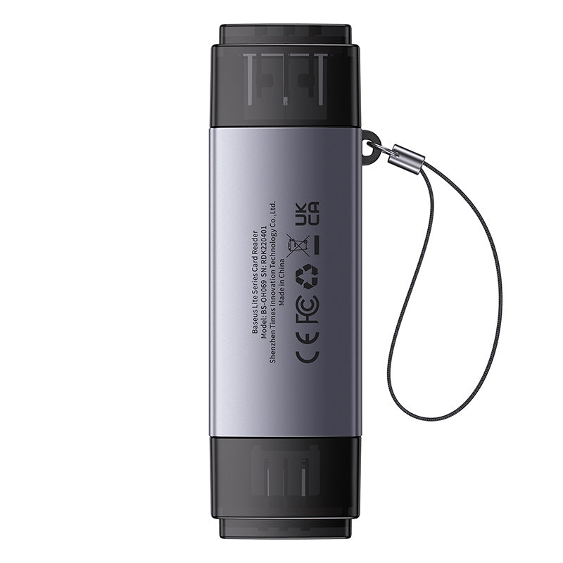 Baseus Lite Series USB-A & Type-C  to SD/TF Card Reader  Grey