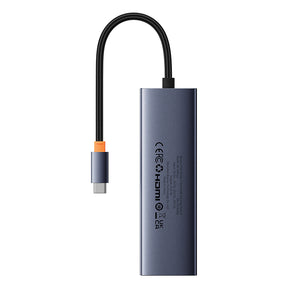 OS-Baseus UltraJoy Series 7-Port HUB Docking Station Space Grey Type-C to HDMI4K@60Hz*1+USB3.0*2+PD*1+RJ45*1+SD/TF3.0*1