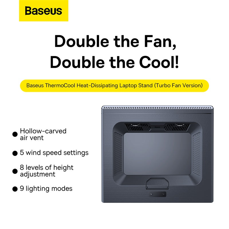 Baseus ThermoCool Heat-Dissipating Laptop Stand (Turbo Fan Version) Gray