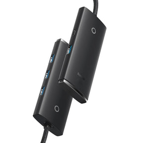 Baseus Lite Series 4-Port Type-C HUB Adapter (Type-C to USB 3.0*4 ) 25cm/1m-Black