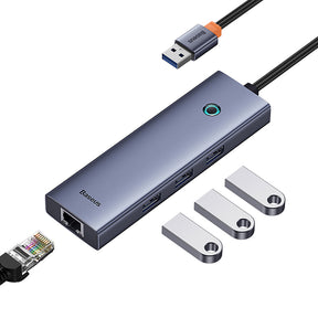 Baseus Flite Series 4-Port HUB Docking Station (USB-A to USB3.0*3+RJ45*1)