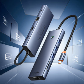Baseus UltraJoy Series 10-Port HUB Docking Station Space Grey Type-C to HDMI4K@60Hz*1+VGA*1+USB 3.0*3+PD*1+RJ45*1+SD/TF*1+3.5mm*1