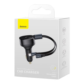 Baseus Enjoyment Retractable 2-in-1 Car Charger C+L 30W