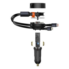 Baseus Enjoyment Retractable 2-in-1 Car Charger C+L 30W