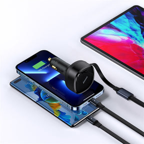 Baseus Enjoyment Retractable 2-in-1 Car Charger C+L 30W