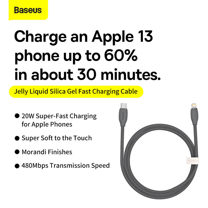 Baseus Jelly Liquid Silica Gel Fast Charging Data Cable Type-C to iP 20W 1.2m
