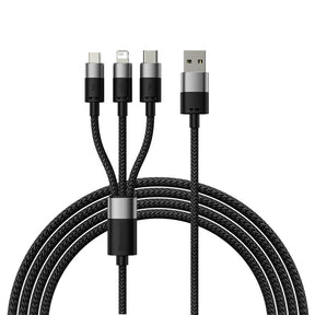 Baseus StarSpeed 1-for-3 Fast Charging Data Cable USB to M+L+C 3.5A 1.2m