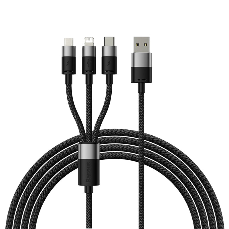 Baseus StarSpeed 1-for-3 Fast Charging Data Cable USB to M+L+C 3.5A 1.2m
