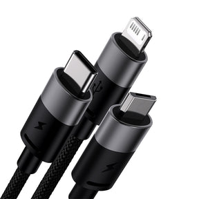 Baseus StarSpeed 1-for-3 Fast Charging Data Cable USB to M+L+C 3.5A 1.2m