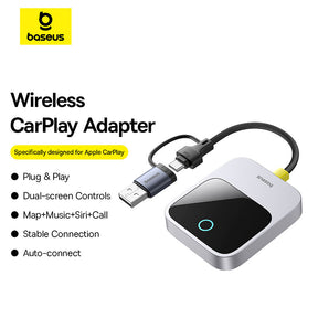 OS-Baseus SafeJourney Series Wireless CarPlay Adapter Space Grey