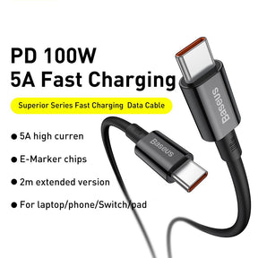Baseus Superior Series Fast Charging Data Cable Type-C to Type-C 100W 1/2M