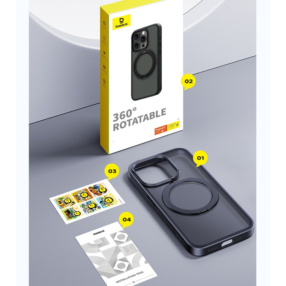 Baseus CyberLoop Series Magnetic Phone Case for iPhone 15/15 Pro/15 Plus/15Pro Max-Frosted Black