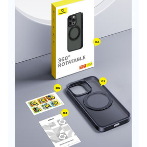 Baseus CyberLoop Series Magnetic Phone Case for iPhone 15/15 Pro/15 Plus/15Pro Max-Frosted Black