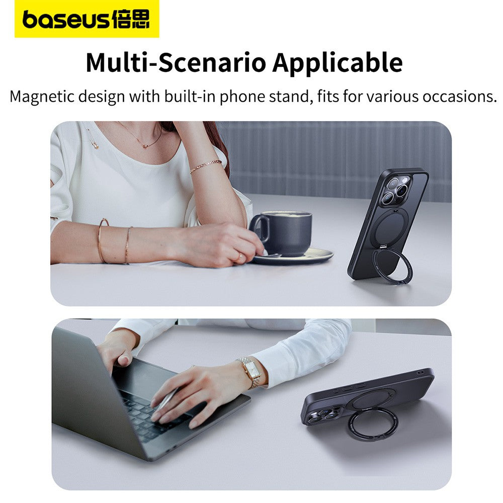 Baseus CyberLoop Series Magnetic Phone Case for iPhone 15/15 Pro/15 Plus/15Pro Max-Frosted Black