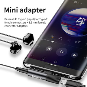 Baseus L41 Type-C (input) for Type-C Female Connectors + 3.5 mm Female Connector Adapters