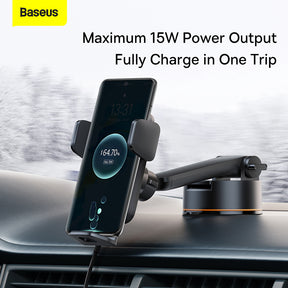 Baseus Wisdom Auto Alignment Car Mount Wireless Charger QI 15W (Suction Base)