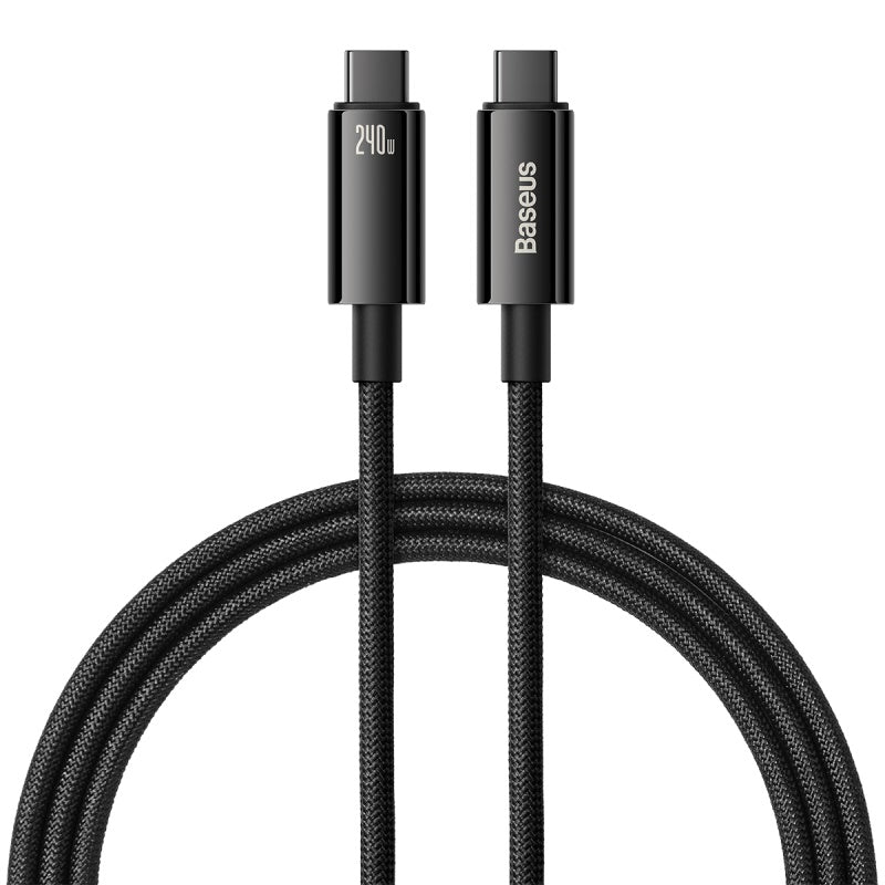 Baseus Tungsten Gold Fast Charging Data Cable Type-C to Type-C 240W 1/2/3m Black
