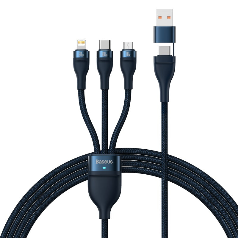 Baseus Flash Series Ⅱ Two-for-three Charging Cable U+C to M+L+C 100W 1.2m