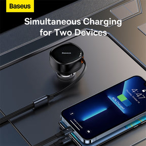Baseus Enjoyment Retractable 2-in-1 Car Charger C+L 30W