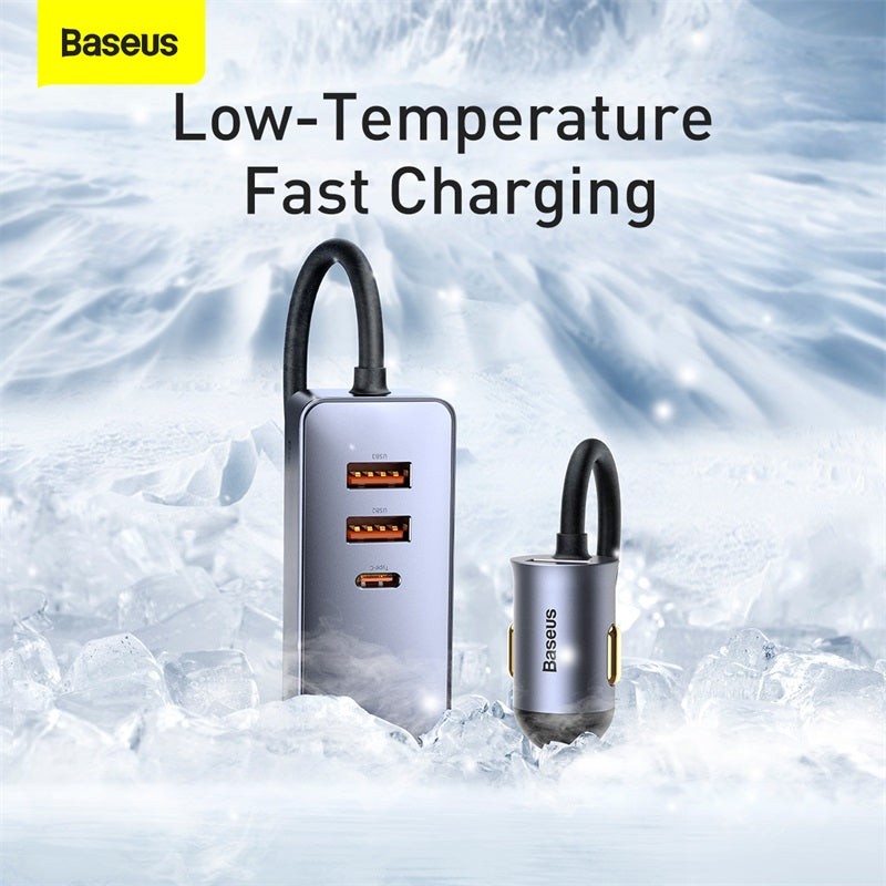 Baseus Share Together PPS Multi-port Fast Charging Car Charger with Extension Cord 120W