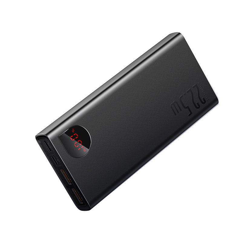 Baseus Adaman Metal Digital Display Quick Charge Power Bank 10000mAh 22.5W (With Simple Series Charging Cable USB to Type-C 3A 0.3m Black)