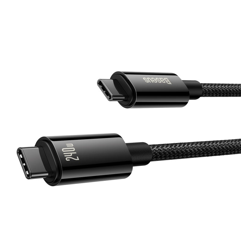 Baseus Tungsten Gold Fast Charging Data Cable Type-C to Type-C 240W 1/2/3m Black