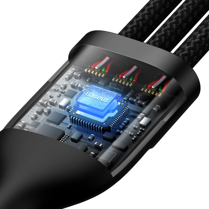 Baseus Flash Series Ⅱ Two-for-three Charging Cable U+C to M+L+C 100W 1.2m
