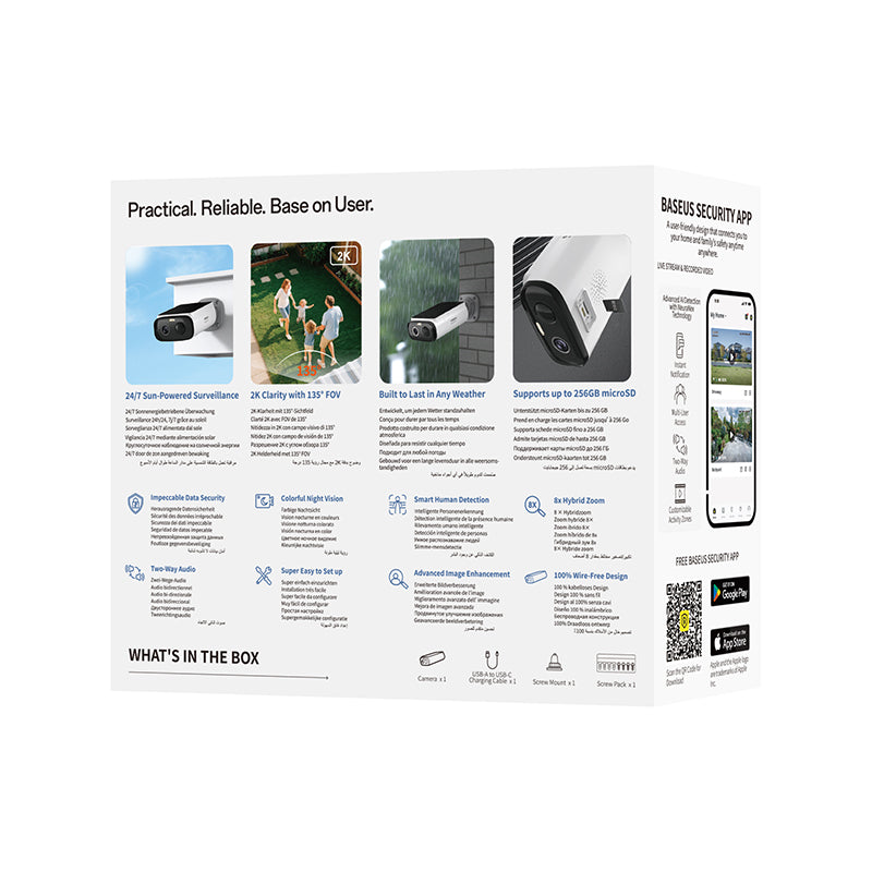 OS-Baseus Security S1 Lite Outdoor Camera 2K White