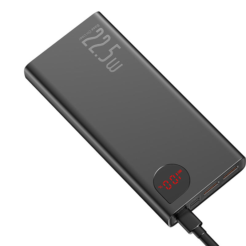 Baseus Adaman Metal Digital Display Quick Charge Power Bank 10000mAh 22.5W (With Simple Series Charging Cable USB to Type-C 3A 0.3m Black)
