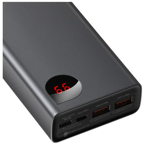 Baseus Adaman Metal Digital Display Quick Charge Power Bank 20000mAh 65W Black（With Simple Series Charging Cable USB to Type-C 3A 0.3m Black )