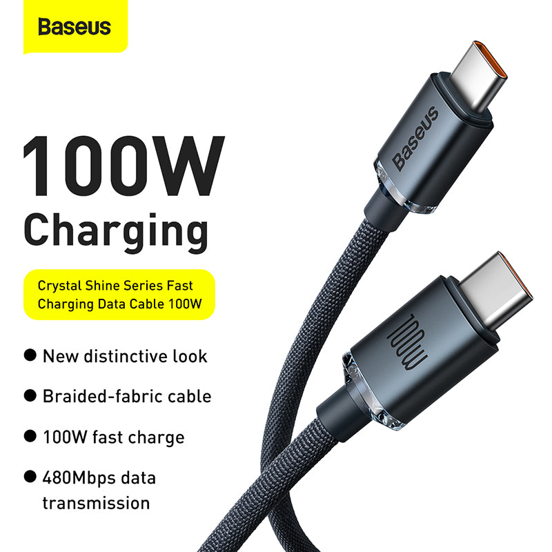Baseus Crystal Shine Fast Charging Cable Type-C to Type-C 100W