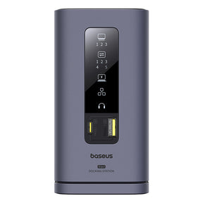 OS-Baseus Spacemate Series 11-in-1 (MAC) Docking Station Space Grey (USB-C to 3*HDMI 4K@60Hz+2*USB-A (10Gbps)+1*USB-C (10Gbps)+1*RJ45+2*USB-A (480Mbps)+1*USB-C (PD)+1*3.5mm Audio