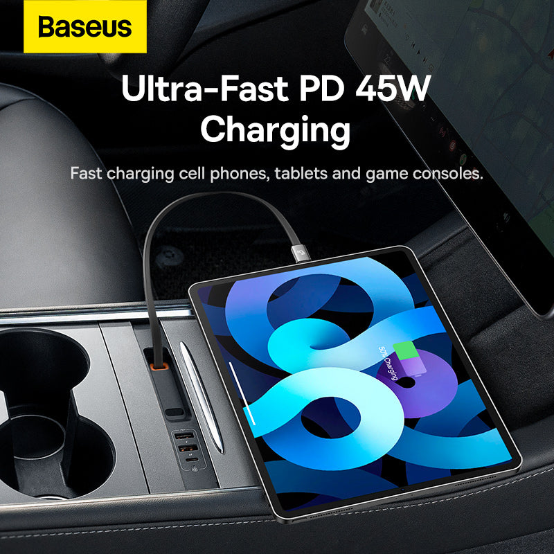 Baseus T-Space Series HUB for Tesla Cars (With a retractable 45W type-C cable)