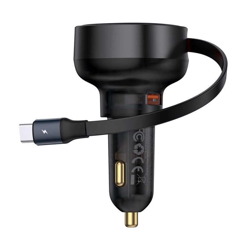 Baseus Enjoyment Pro Car Charger U+Retractable Type-C Cable 60W