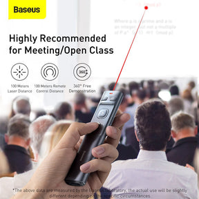 Baseus Orange Dot Wireless Presenter (Red Laser)-Grey