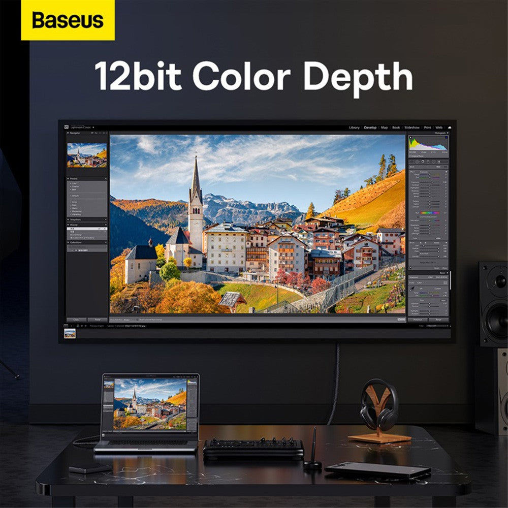 Baseus High Definition Series DP 8K to DP 8K Adapter Cable 1.5/2/3/5M-Cluster Black
