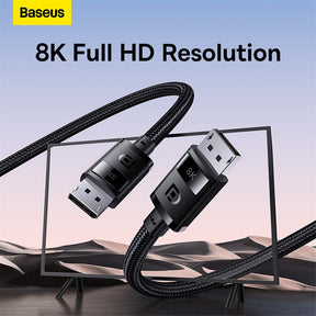 Baseus High Definition Series DP 8K to DP 8K Adapter Cable 1.5/2/3/5M-Cluster Black