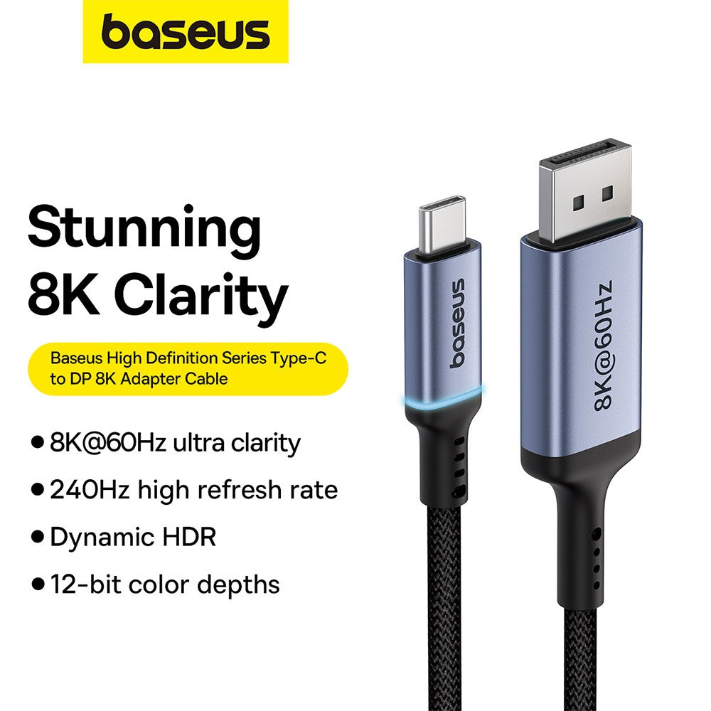 Baseus High Definition Series Type-C to DP 8K Adapter 2M-Cluster Black