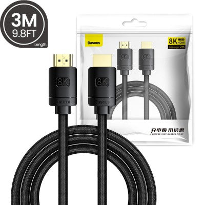 Baseus High Definition Series HDMI 8K to HDMI 8K Adapter Cable 1/2/3M-Black