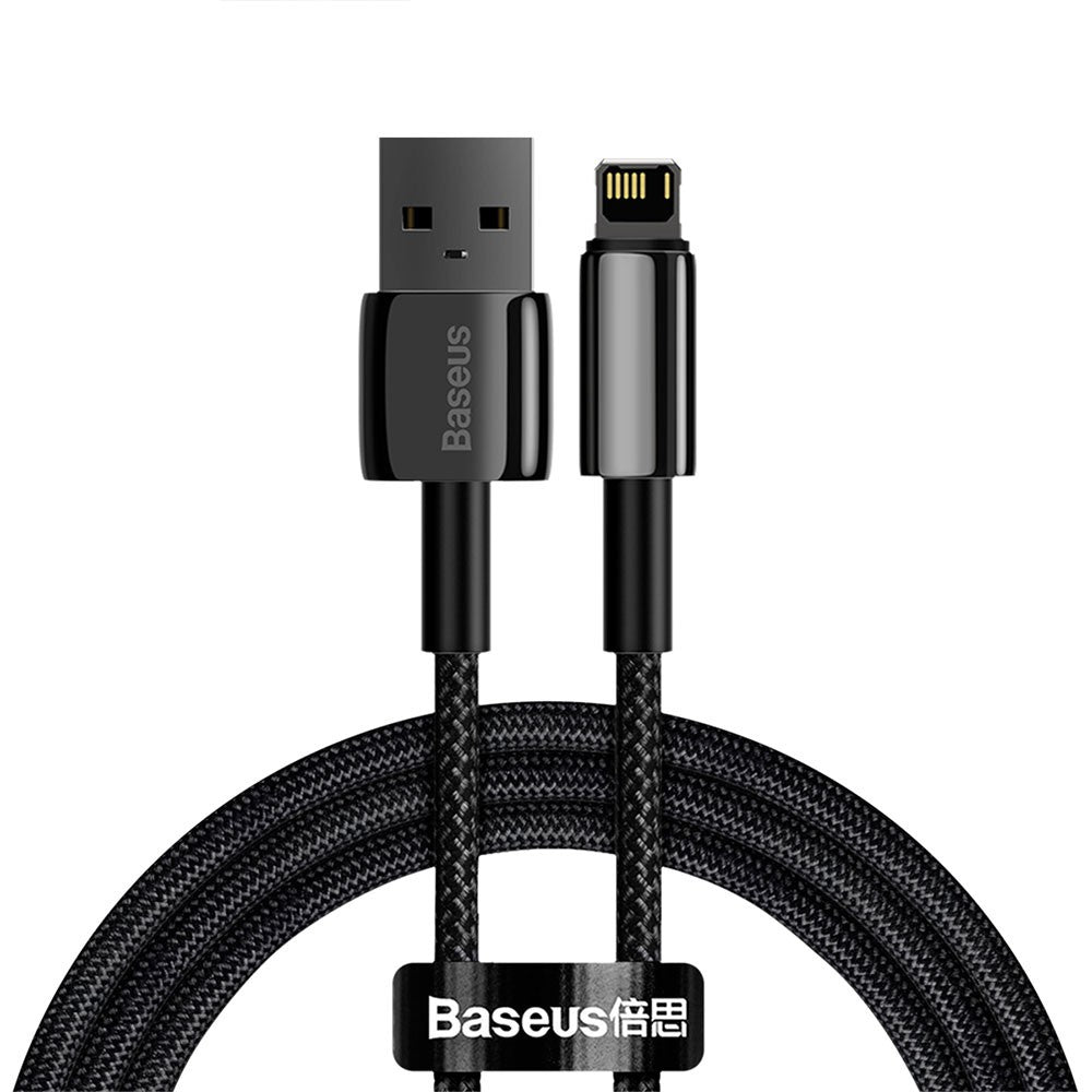 Cabo Baseus Tungsten Gold USB-A para Lightning 2,4 A 1 m Preto