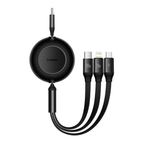 Baseus Bright Mirror 2 Series Retractable 3-in-1 Fast Charging  Data Cable Type-C to M+L+C 100W 1.1m