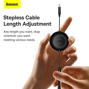 Baseus Bright Mirror 2 Series Retractable 3-in-1 Fast Charging  Data Cable Type-C to M+L+C 100W 1.1m