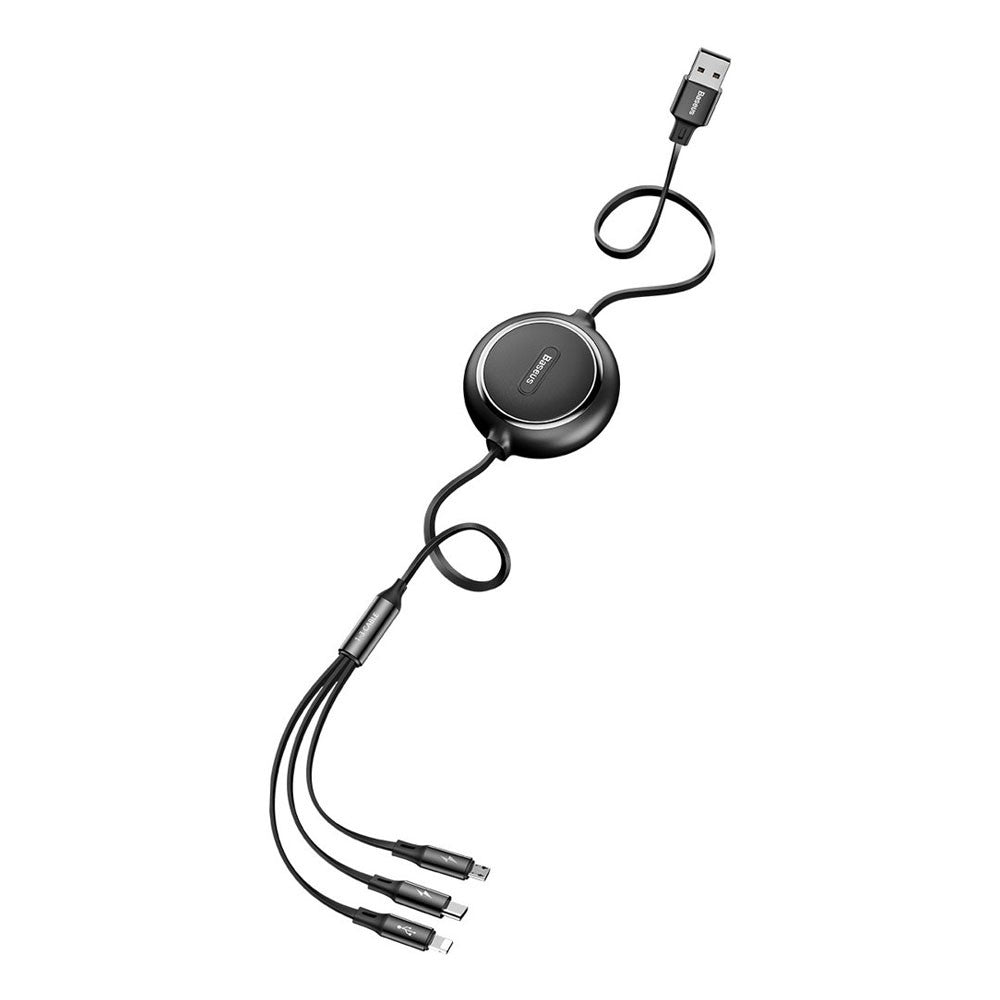 Baseus Golden Loop Retractable 3 in 1 USB Cable 3.5A (35cm-120cm) (CAMLT-JH01)