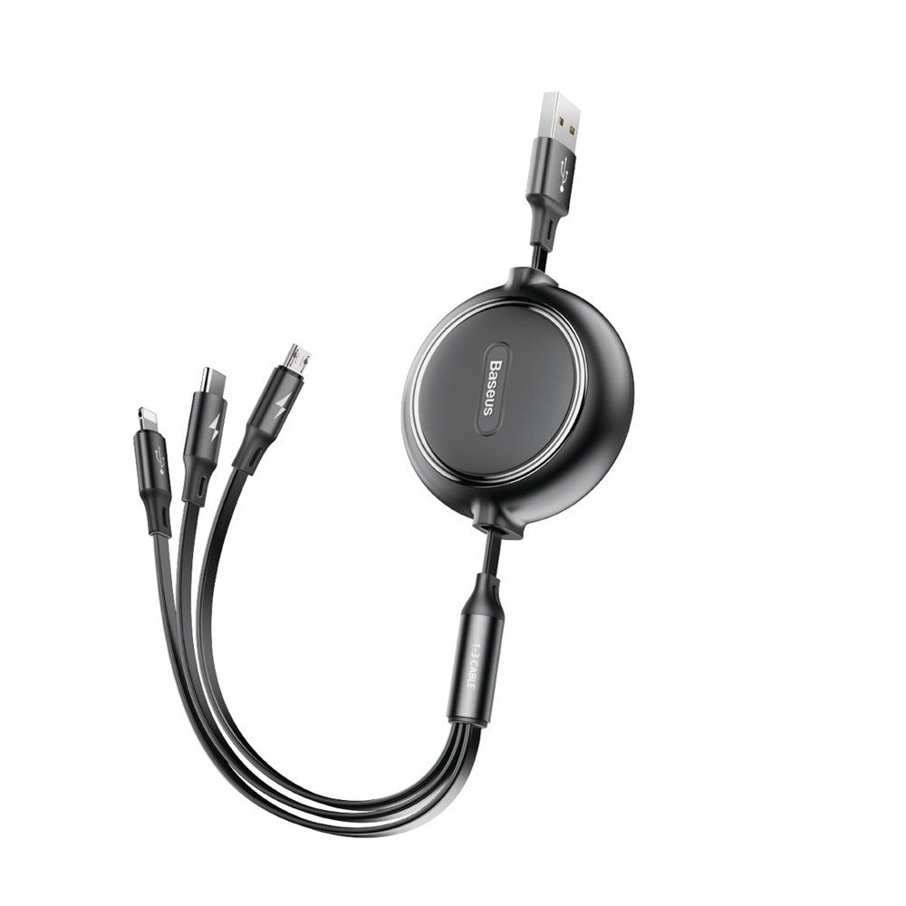 Baseus Golden Loop Retractable 3 in 1 USB Cable 3.5A (35cm-120cm) (CAMLT-JH01)