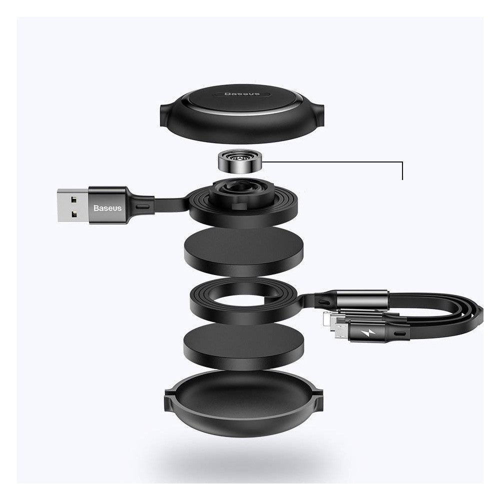 Baseus Golden Loop Retractable 3 in 1 USB Cable 3.5A (35cm-120cm) (CAMLT-JH01)