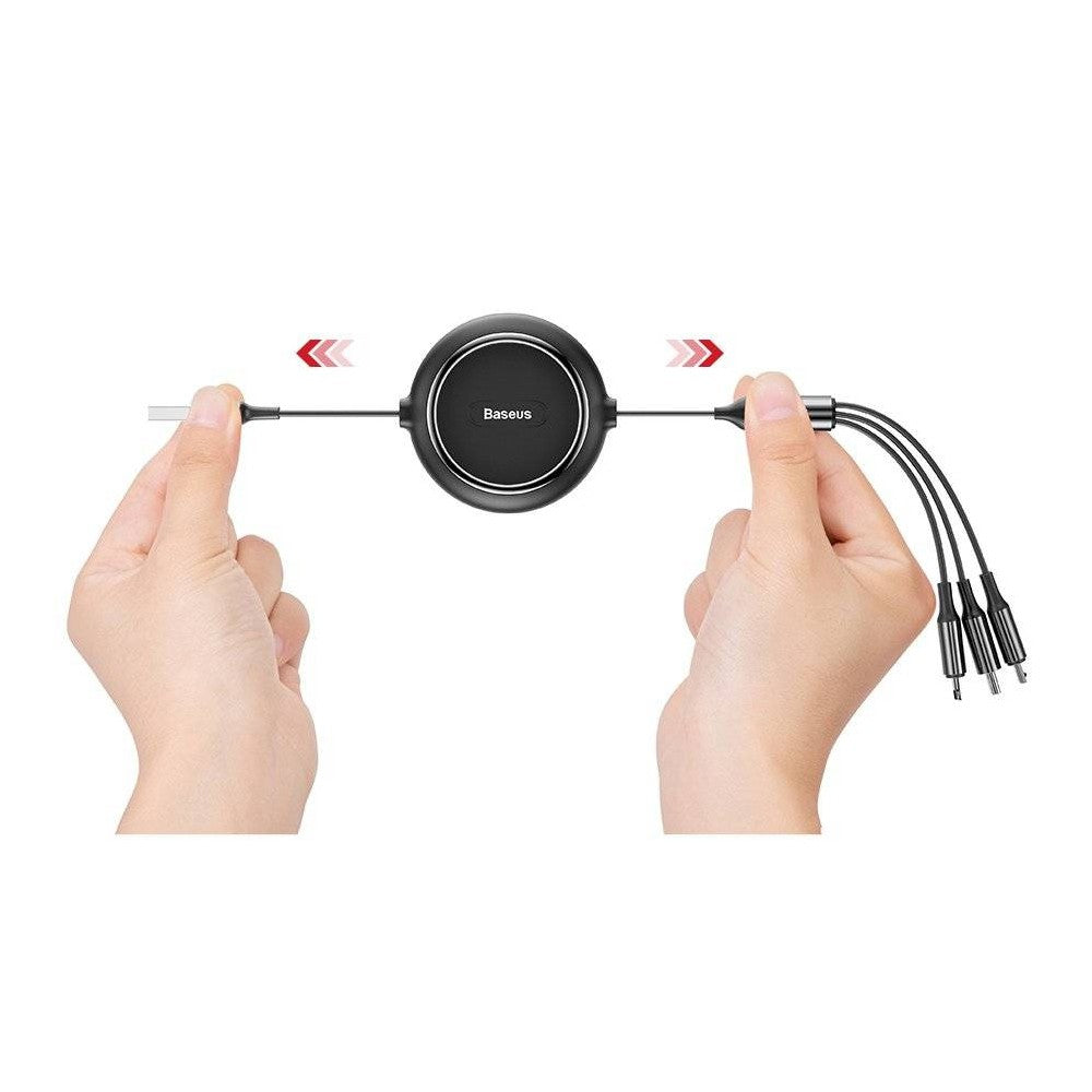 Baseus Golden Loop Retractable 3 in 1 USB Cable 3.5A (35cm-120cm) (CAMLT-JH01)