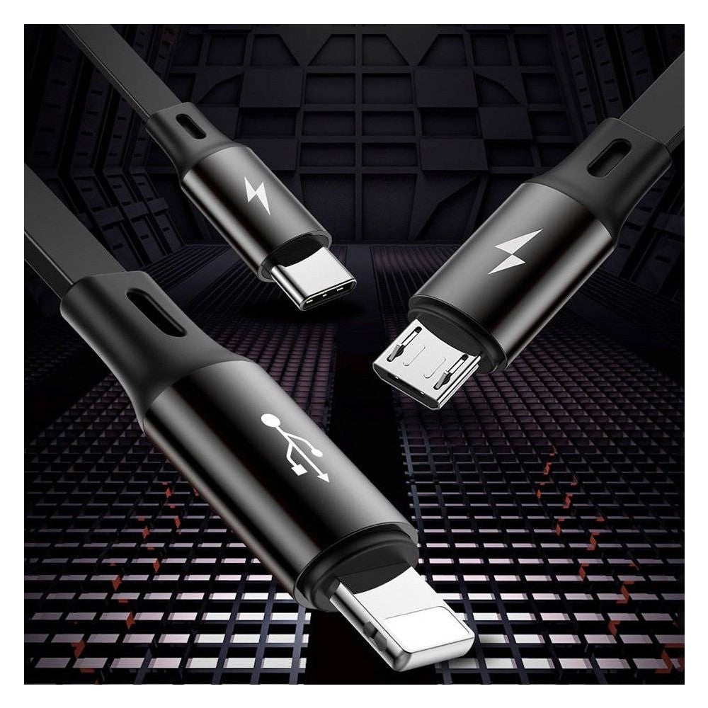 Baseus Golden Loop Retractable 3 in 1 USB Cable 3.5A (35cm-120cm) (CAMLT-JH01)