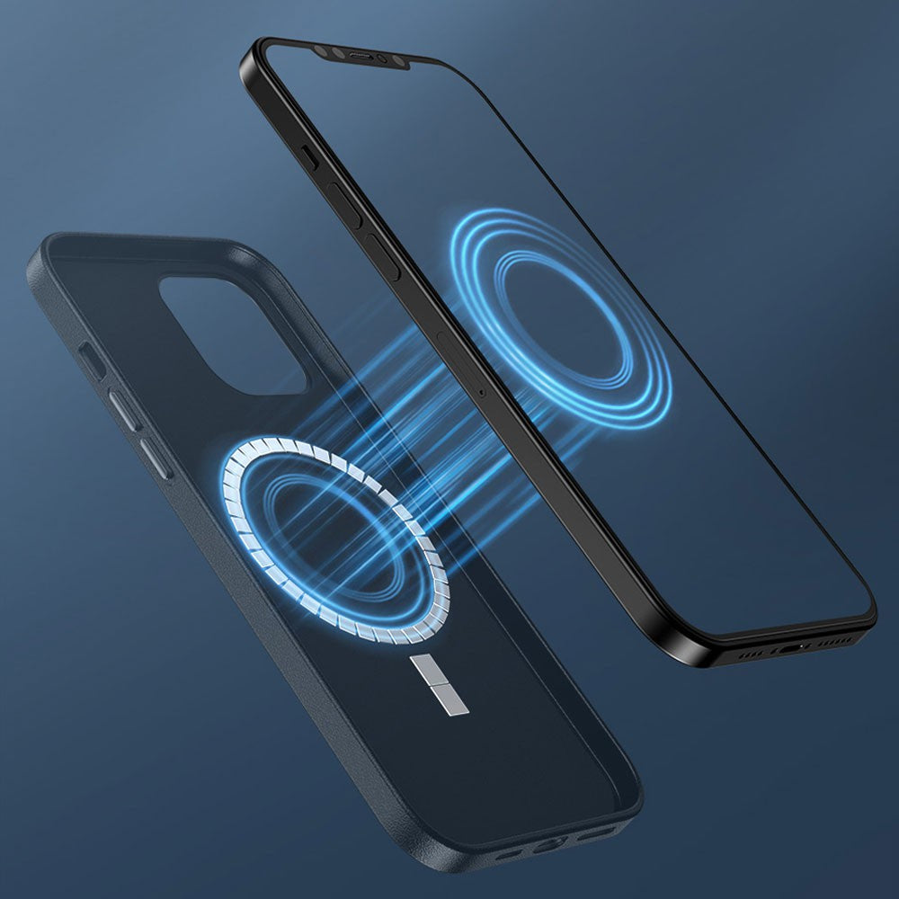 Baseus Fauxther Series Magnetic Phone Case for iPhone 15/15 Pro/15 Plus/15Pro Max-Cluster Black