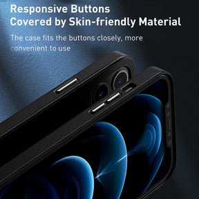 Baseus Fauxther Series Magnetic Phone Case for iPhone 15/15 Pro/15 Plus/15Pro Max-Cluster Black